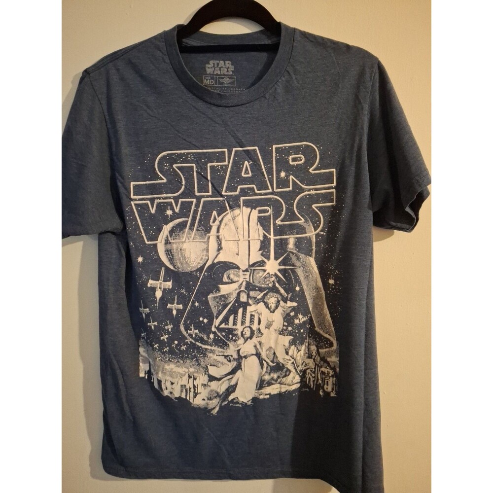 Star Wars T Shirt Blue Darth Vadar Luke Leia Medium Lucas Films